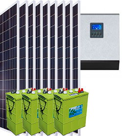 Kit solar 5000Wp 48V 4875Wh/Dia Batería Litio - vivienda permanente.