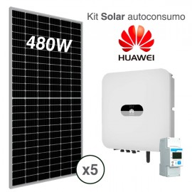 Kit solar autoconsumo con inversor híbrido HUAWEI de 2kW