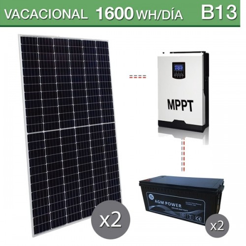 Kit Solar Fotovoltaico Aislada 1000W 12V 3000Whdia